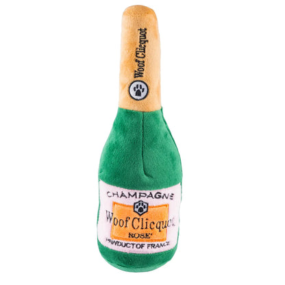 Woof Clicquot Rose' Champagne Bottle Squeaker Dog Toy- Gifts For Dog Lovers