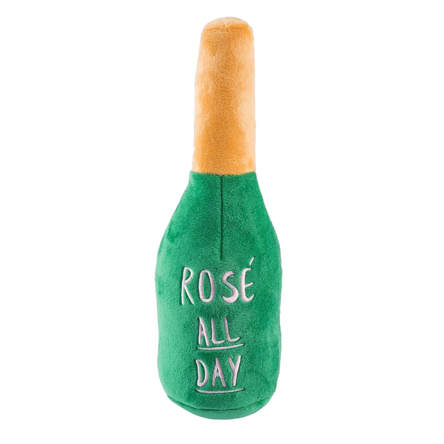 Woof Clicquot Rose' Champagne Bottle Squeaker Dog Toy- Gifts For Dog Lovers