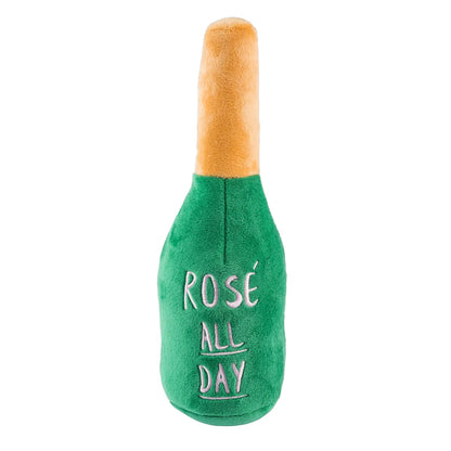 Woof Clicquot Rose' Champagne Bottle Squeaker Dog Toy- Gifts For Dog Lovers