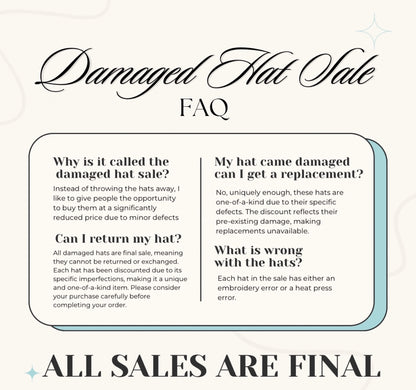 Damaged Hat- Damaged Sale