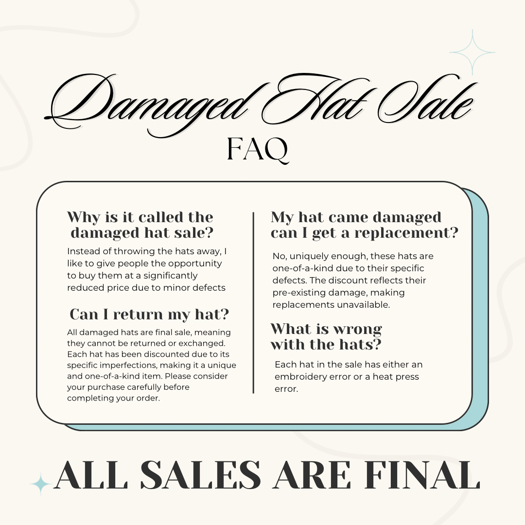 Damaged Hat- Damaged Sale