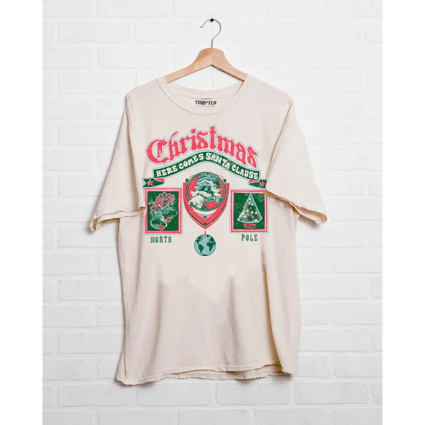 Christmas Patch Off White Thrifted Tee