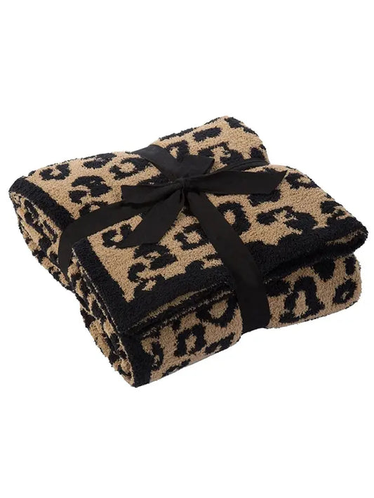 Leopard Knit Plush Blanket- Gifts For Her