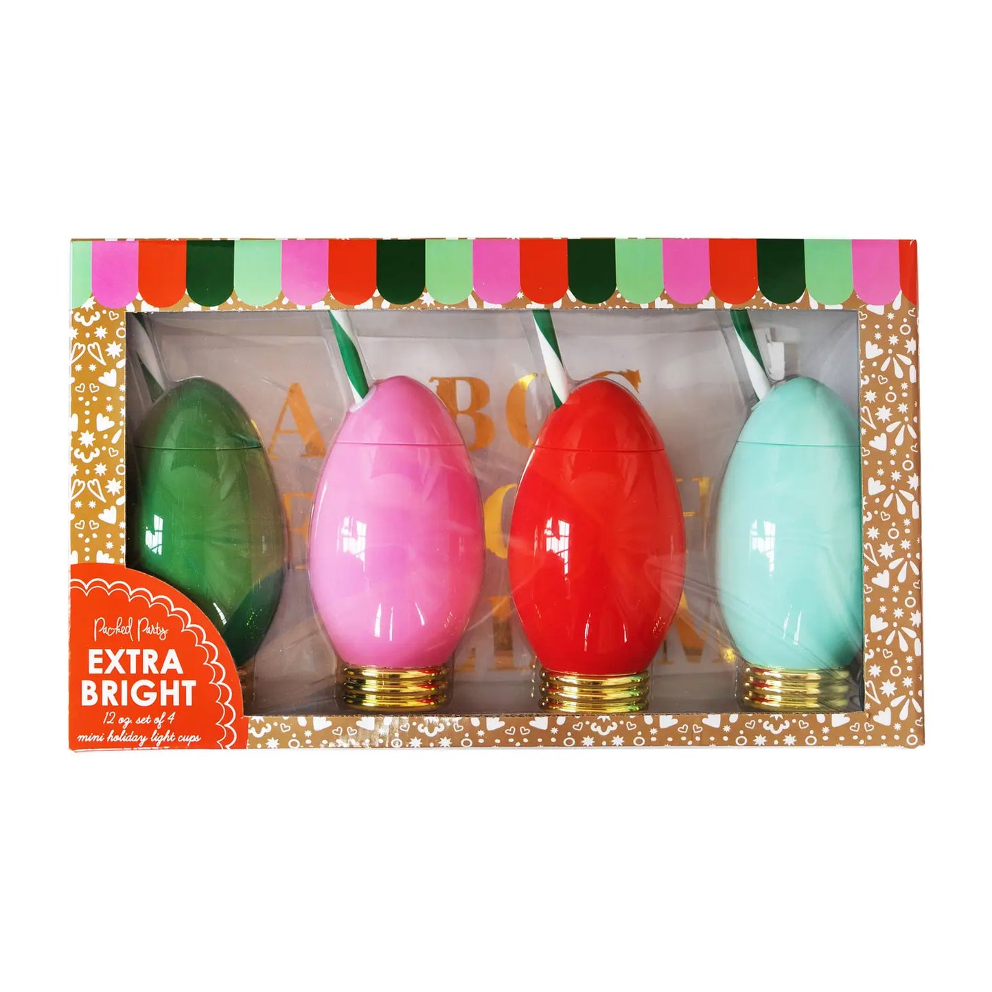 Extra Bright Mini Light Sippers Set of 4- Holiday Shop