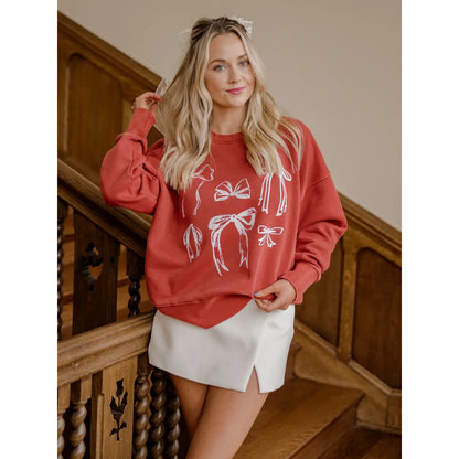 Bows Red Hi-Dive Oversized Crew