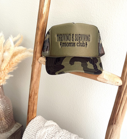 Thriving & Surviving Moms Club Embroidered Trucker Hat- Gifts For Moms