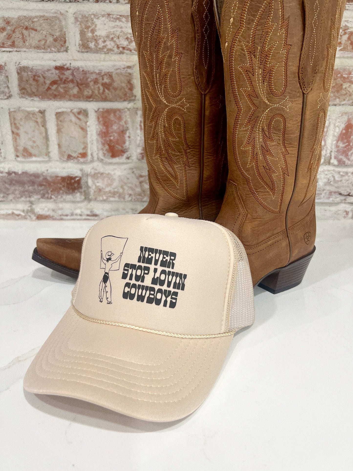 Never Stop Lovin Cowboys- Embroidered Hat