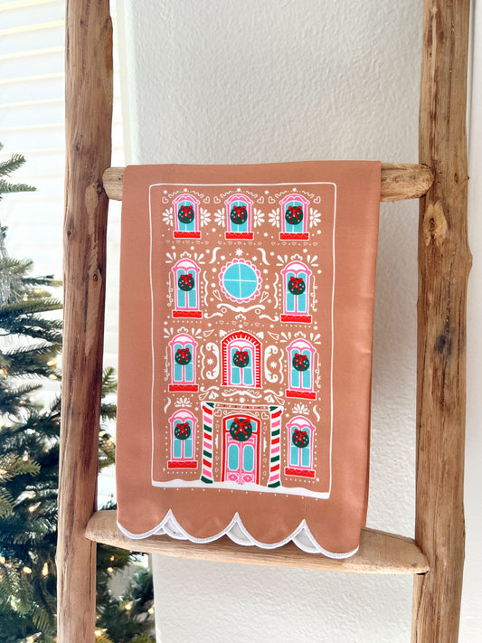 Gingerbread Holiday Tea Towel- Holiday Shop