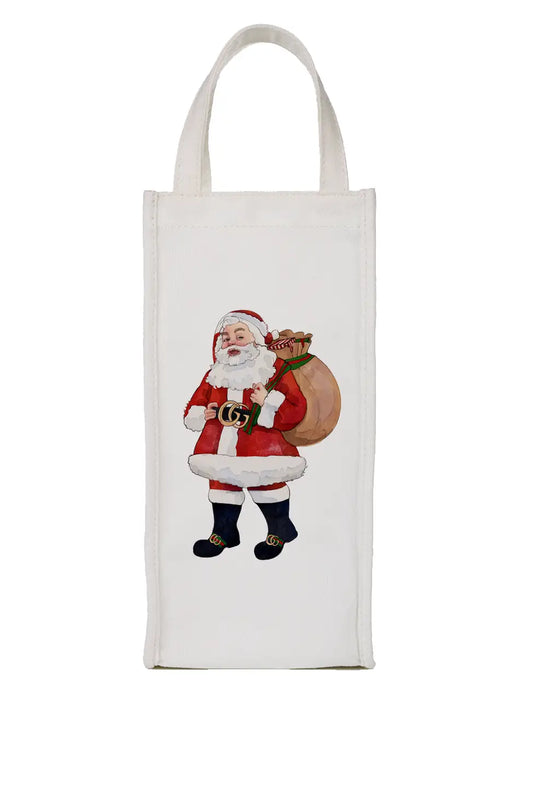 Christmas Wine Bag - Santa - Red Suit- Holiday Shop