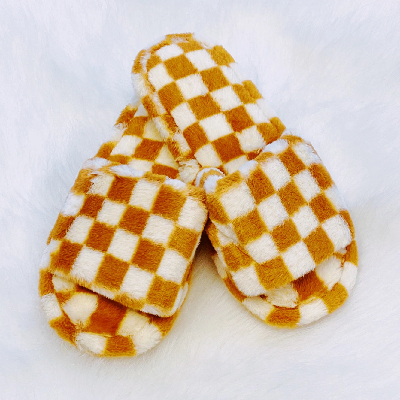 Brown Luxe Lounge Checker Cozy Slipper- Gifts For Her