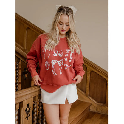 Bows Red Hi-Dive Oversized Crew