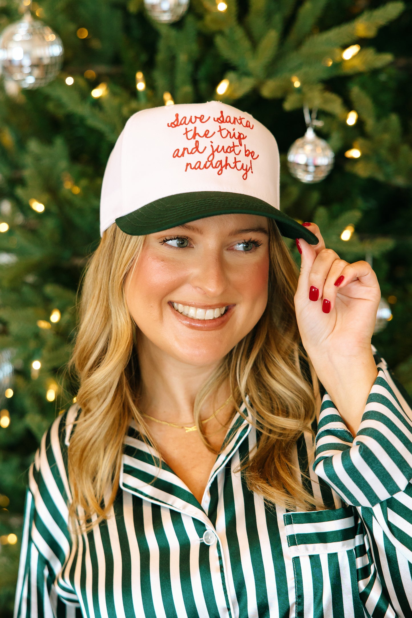 Save Santa The Trip And Just Be Naughty Embroidered Hat