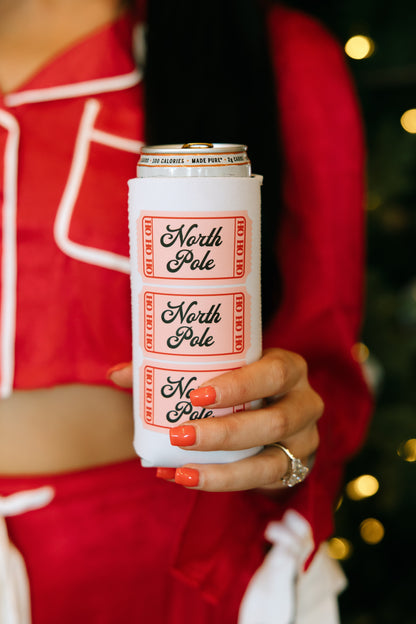 North Pole Admit One Holiday Can Cooler- Holiday Shop